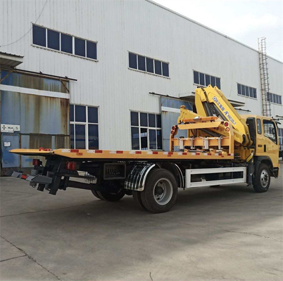 5 Tons Howo Euro 3 Euro 5 Flatbed Wrecker Truck With Knuckle Crane