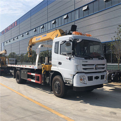 4x2 Euro 3 Dongfeng 8000kg Self Loader Tow Truck With 5 Tons Telescopic Crane