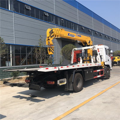 4x2 Euro 3 Dongfeng 8000kg Self Loader Tow Truck With 5 Tons Telescopic Crane