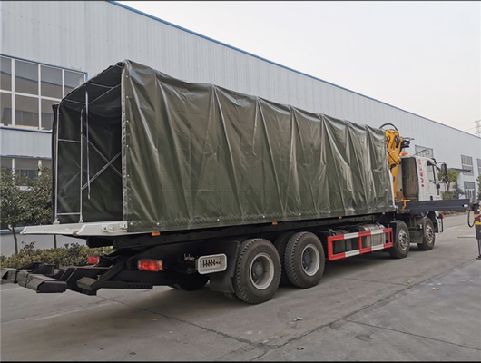 8x4 Euro 6 IVECO 10 Tons Flatbed Wrecker Truck With Knuckle Crane