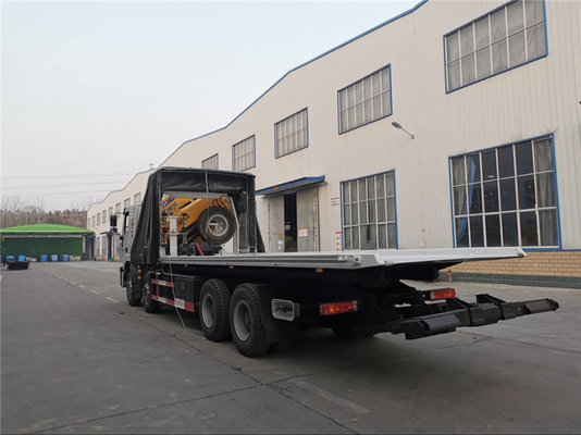 8x4 Euro 6 IVECO 10 Tons Flatbed Wrecker Truck With Knuckle Crane