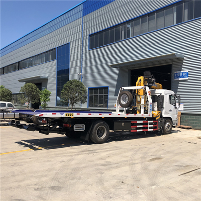 4x2 Euro 3 Euro 6 Shacman Flatbed Tow Truck Wrecker With Crane