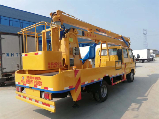 4x2 ISUZU 14m High Altitude Aerial Work Truck With Fold Arm Double Row Cabin