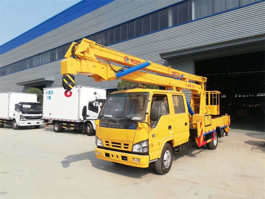 4x2 ISUZU 14m High Altitude Aerial Work Truck With Fold Arm Double Row Cabin