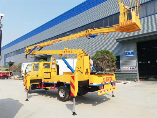 4x2 ISUZU 14m High Altitude Aerial Work Truck With Fold Arm Double Row Cabin