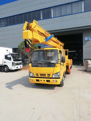 4x2 ISUZU 14m High Altitude Aerial Work Truck With Fold Arm Double Row Cabin
