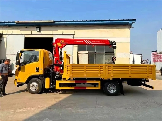ISUZU NPR KV100 115hp Engine 2 Ton Crane Truck / Truck Mounted Hydraulic Crane