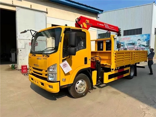 ISUZU NPR KV100 115hp Engine 2 Ton Crane Truck / Truck Mounted Hydraulic Crane