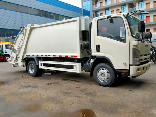 4x2 Japanese ISUZU NPR KV600 Garbage Compacted Truck With 6 Cbm To 8 Cbm Volume