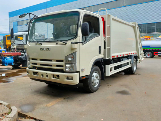 4x2 Japanese ISUZU NPR KV600 Garbage Compacted Truck With 6 Cbm To 8 Cbm Volume