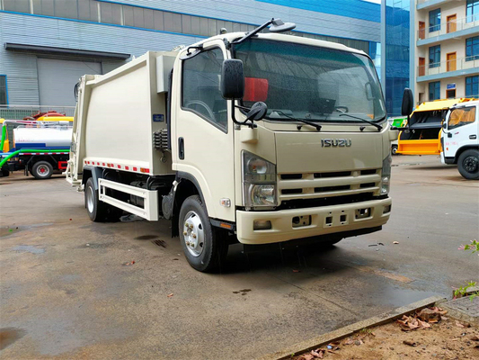 4x2 Japanese ISUZU NPR KV600 Garbage Compacted Truck With 6 Cbm To 8 Cbm Volume