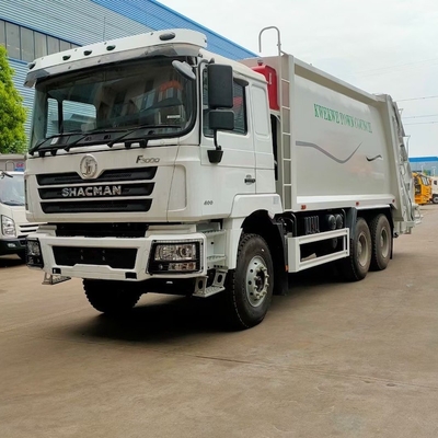 15 Ton 6x4 SHACMAN Garbage Truck With Hydraulic Lifter Garbage Bin