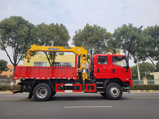 Chinese Dongfeng Brand Double Cabin 4WD 4X4 Truck Mounted Crane With XCMG 5 Tons Crane For military use