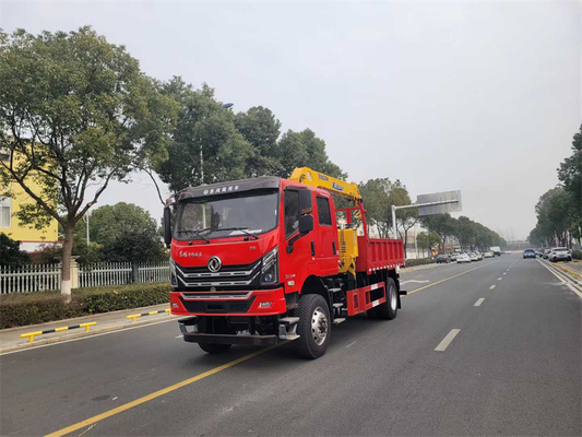Chinese Dongfeng Brand Double Cabin 4WD 4X4 Truck Mounted Crane With XCMG 5 Tons Crane For military use