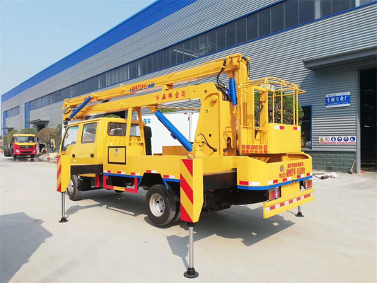 4x2 ISUZU 14m High Altitude Aerial Work Truck With Fold Arm Double Row Cabin