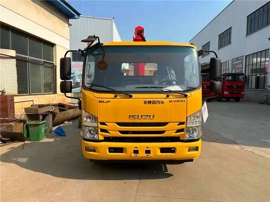 ISUZU NPR KV100 115hp Engine 2 Ton Crane Truck / Truck Mounted Hydraulic Crane