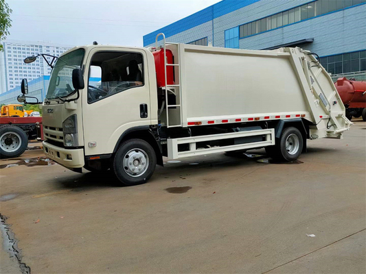4x2 Japanese ISUZU NPR KV600 Garbage Compacted Truck With 6 Cbm To 8 Cbm Volume