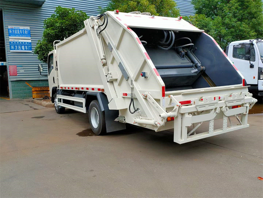 4x2 Japanese ISUZU NPR KV600 Garbage Compacted Truck With 6 Cbm To 8 Cbm Volume